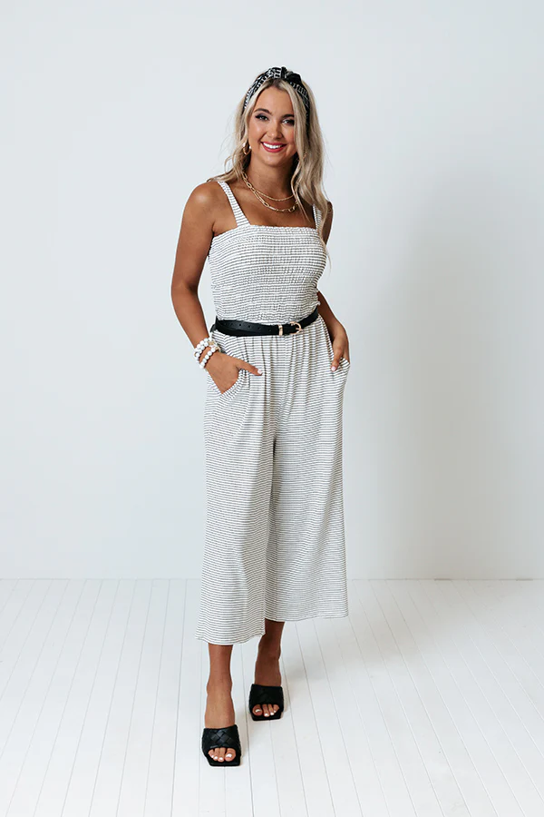 Out Of Line Smocked Jumpsuit In White - Image 2