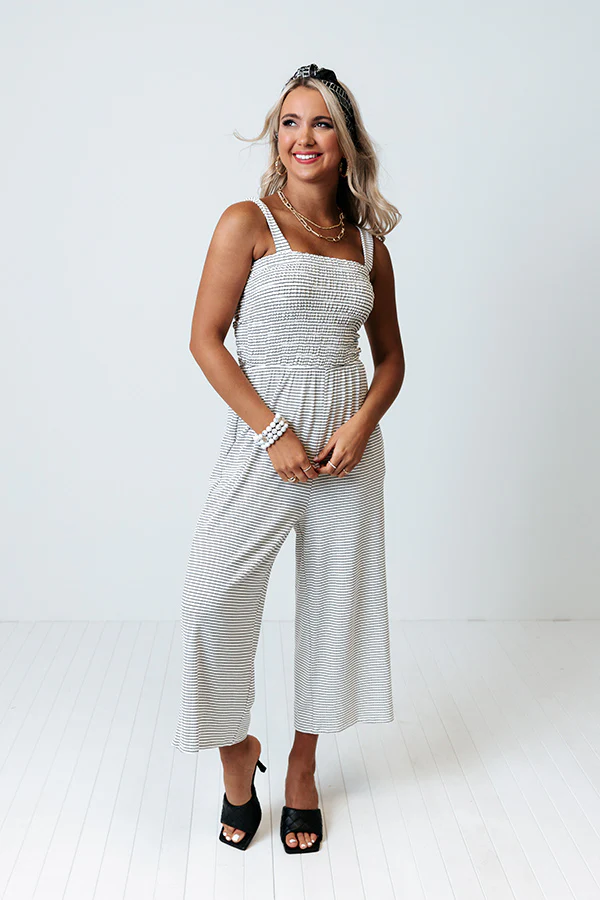 Out Of Line Smocked Jumpsuit In White - Image 4