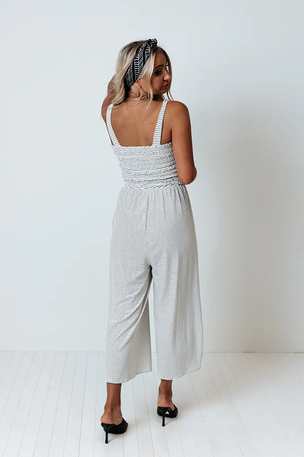 Out Of Line Smocked Jumpsuit In White - Image 5