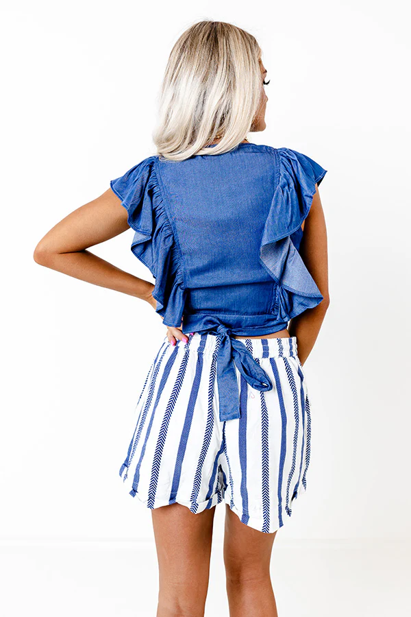 Palm Tree Lane Striped Shorts - Image 2