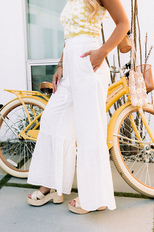 Palm Tree Perfect High Waist Pants In Ivory - Image 4