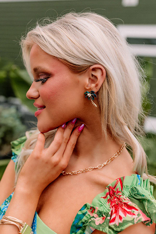 Palm Trees and Prosecco Earrings