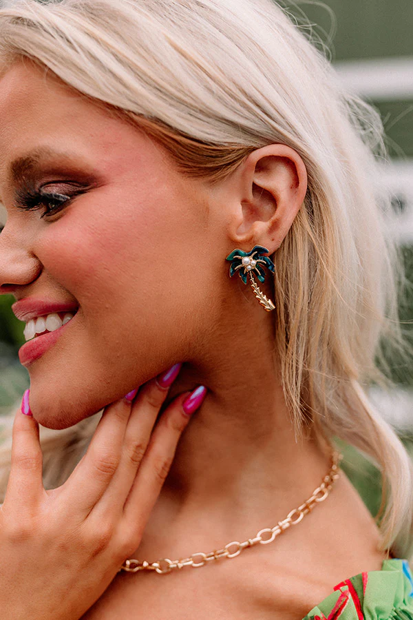 Palm Trees and Prosecco Earrings - Image 3