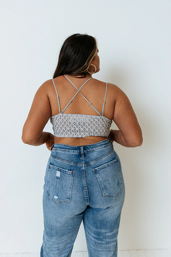 Paris Premier Lace Bralette In Grey Curves - Image 3