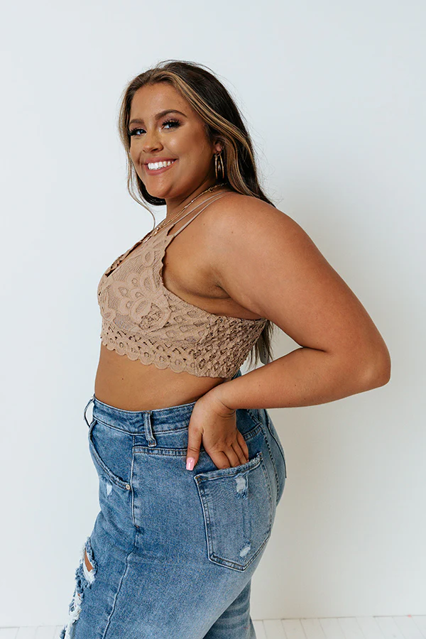 Paris Premier Lace Bralette In Mocha Curves - Image 3