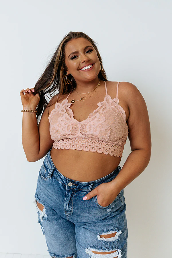 Paris Premier Lace Bralette In Peach Curves - Image 3