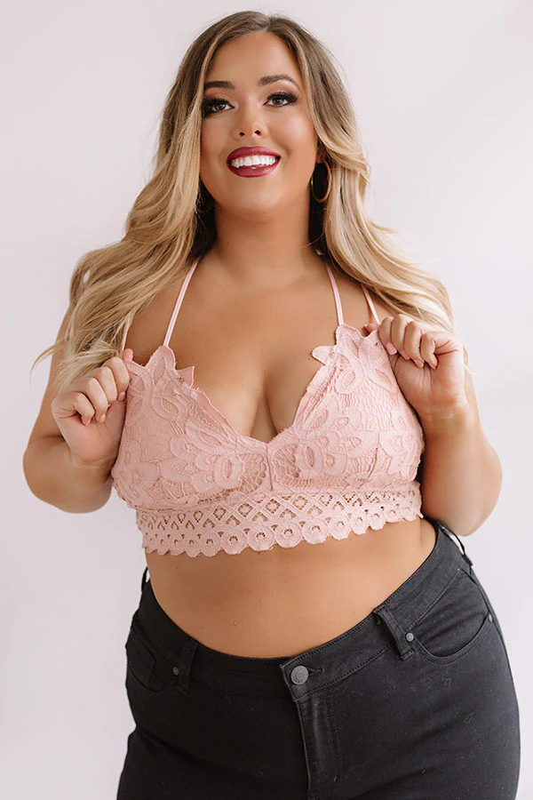Paris Premier Lace Bralette In Peach Curves - Image 5