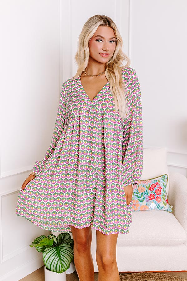 Party in Galveston Babydoll Dress in Green - Image 3