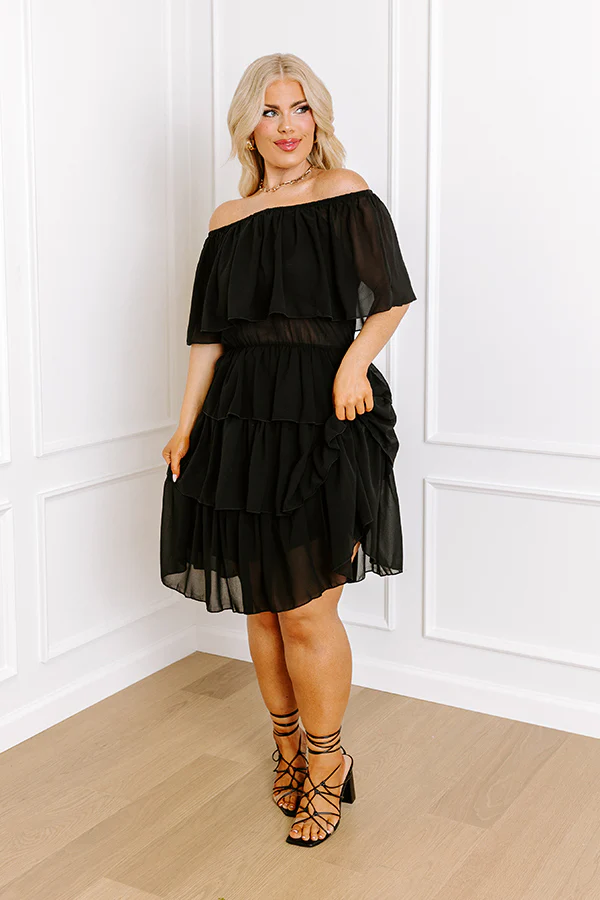 Passion For Pinot Ruffle Dress In Black - Image 4