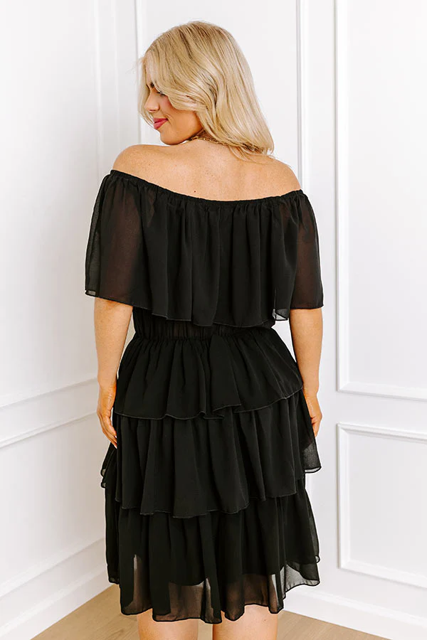Passion For Pinot Ruffle Dress In Black - Image 5