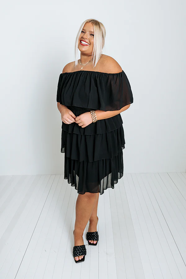 Passion For Pinot Ruffle Dress In Black - Image 6