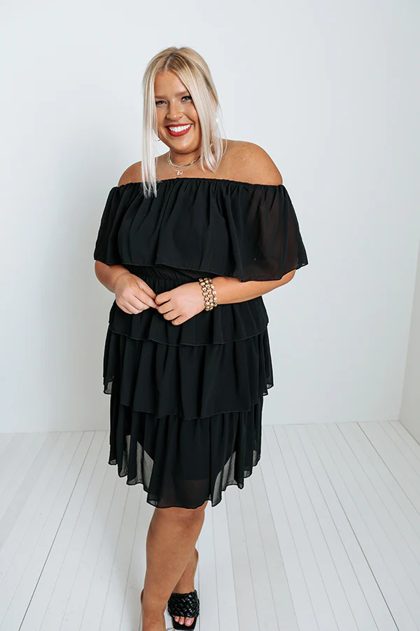 Passion For Pinot Ruffle Dress In Black - Image 8