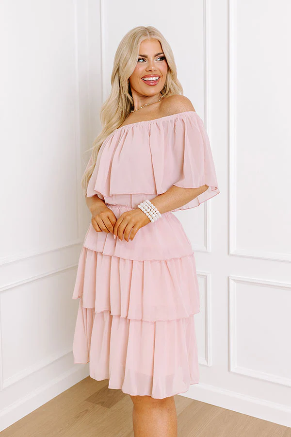 Passion For Pinot Ruffle Dress In Pink - Image 3
