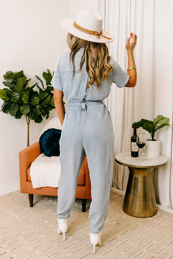 Path to Happiness Chambray Jumpsuit - Image 2