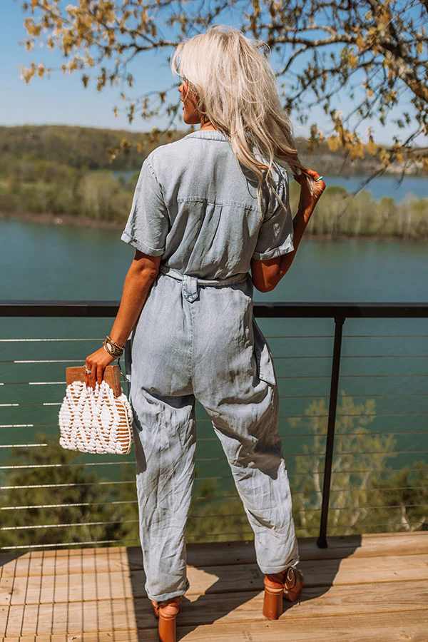 Path to Happiness Chambray Jumpsuit - Image 5