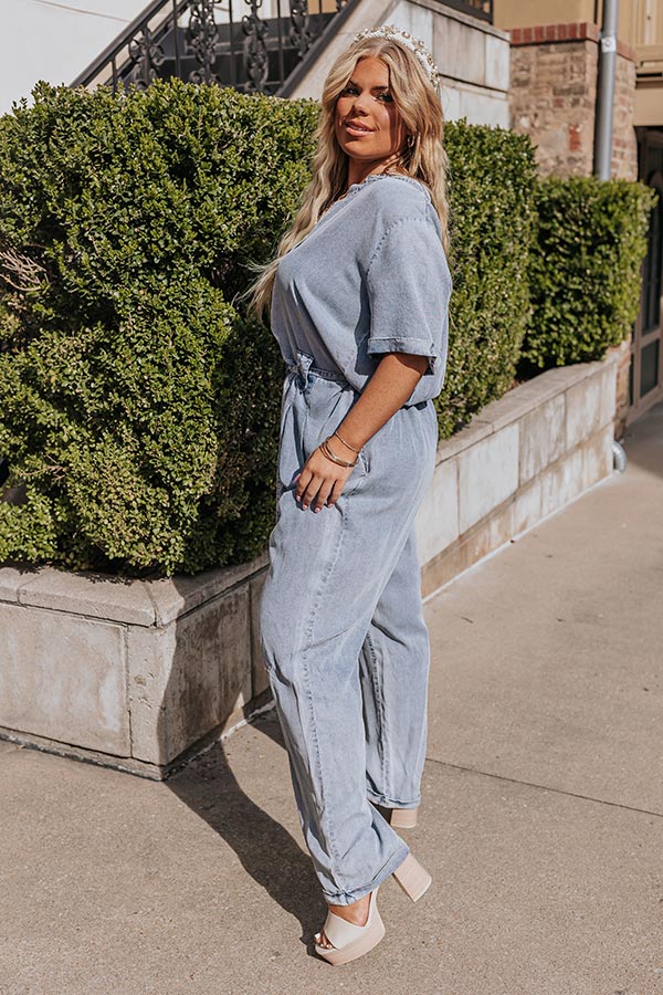 Path to Happiness Chambray Jumpsuit Curves - Image 6