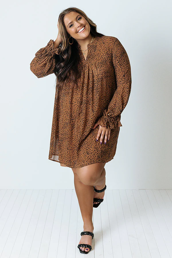 Patio In Paris Cheetah Print Shift Dress Curves - Image 5