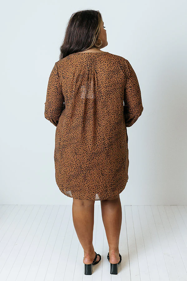 Patio In Paris Cheetah Print Shift Dress Curves - Image 8