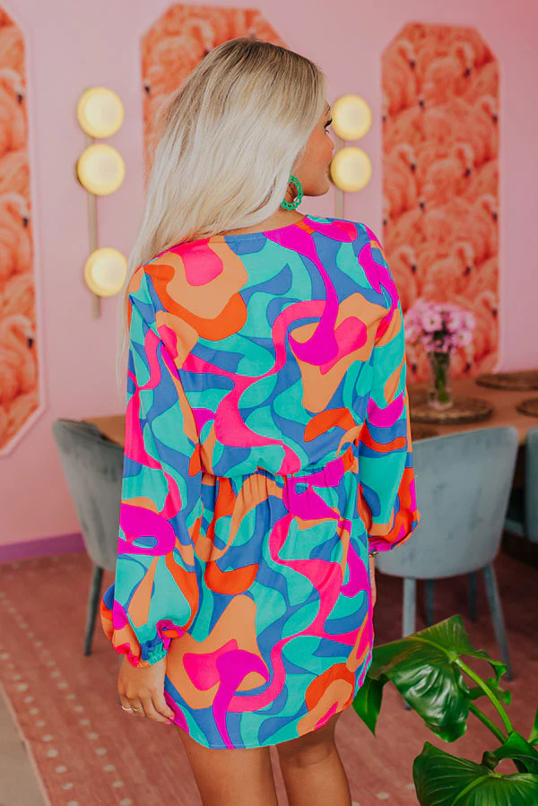 Pause And Reflect Dress In Turquoise - Image 7