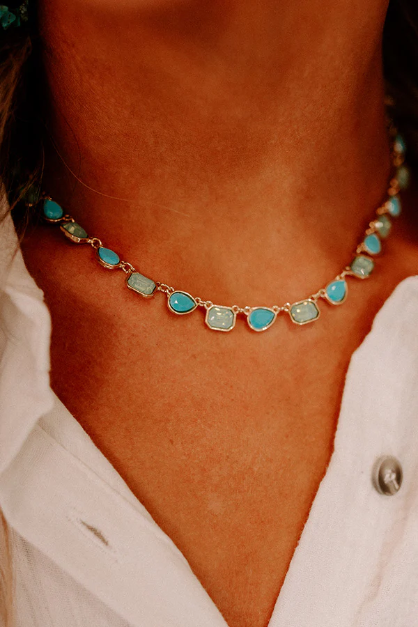 Perfectly Polished Necklace In Turquoise - Image 2