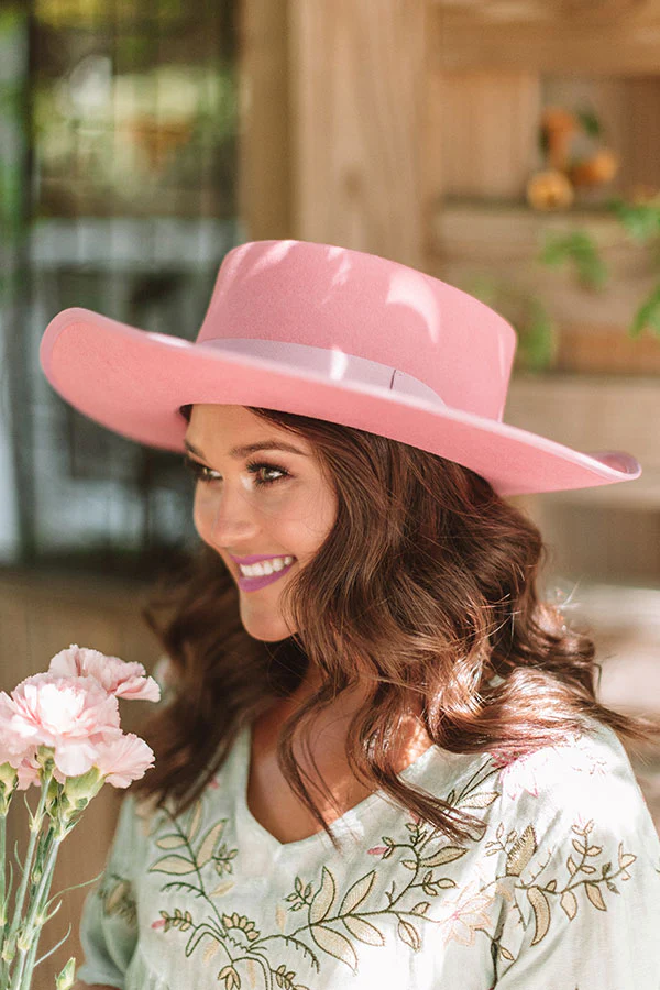 Plans In Paris Wool Hat In Pink - Image 4
