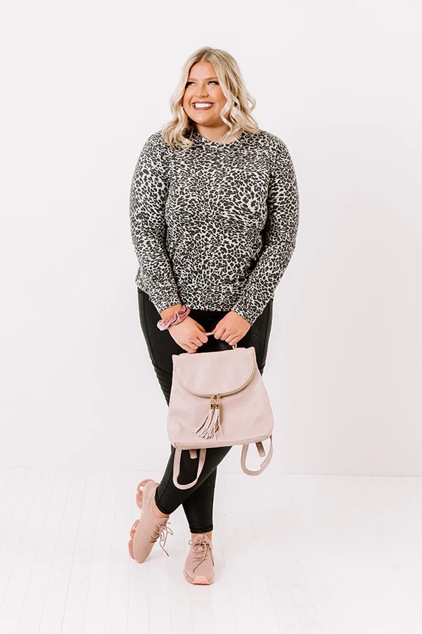 Play It Cozy Leopard Sweatshirt Curves - Image 2