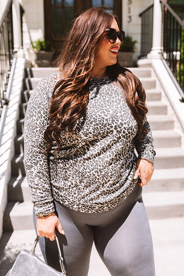 Play It Cozy Leopard Sweatshirt Curves - Image 8