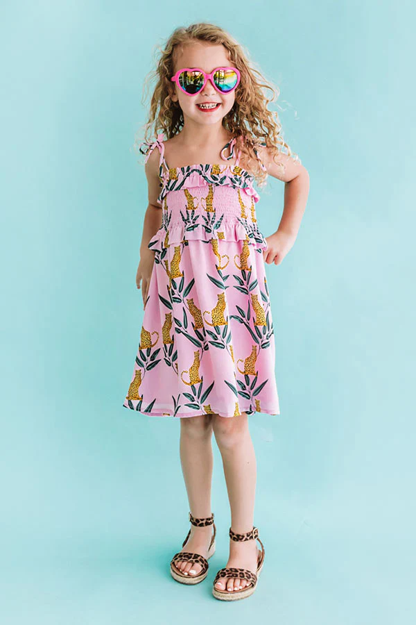 Pools And Palm Trees Children's Smocked Dress - Image 2
