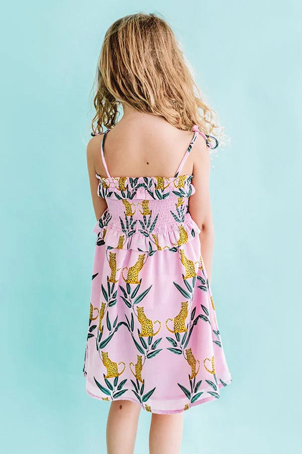 Pools And Palm Trees Children's Smocked Dress - Image 7