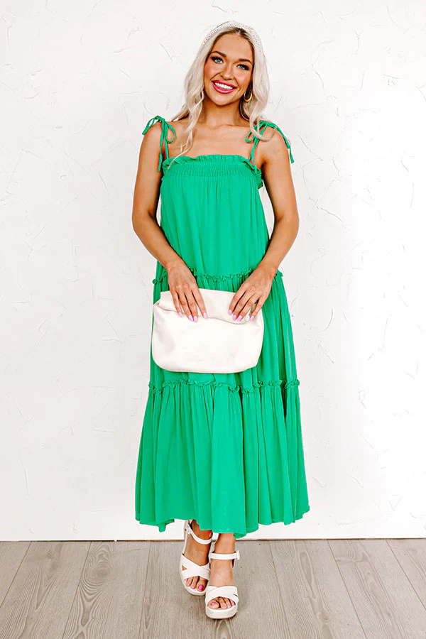 Poolside Dip Midi In Kelly Green - Image 6
