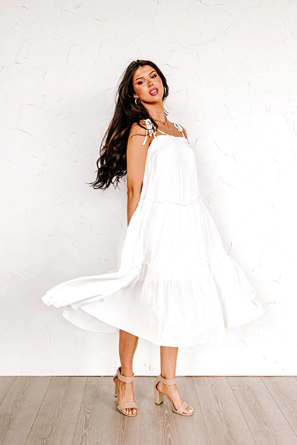 Poolside Dip Midi In White - Image 3
