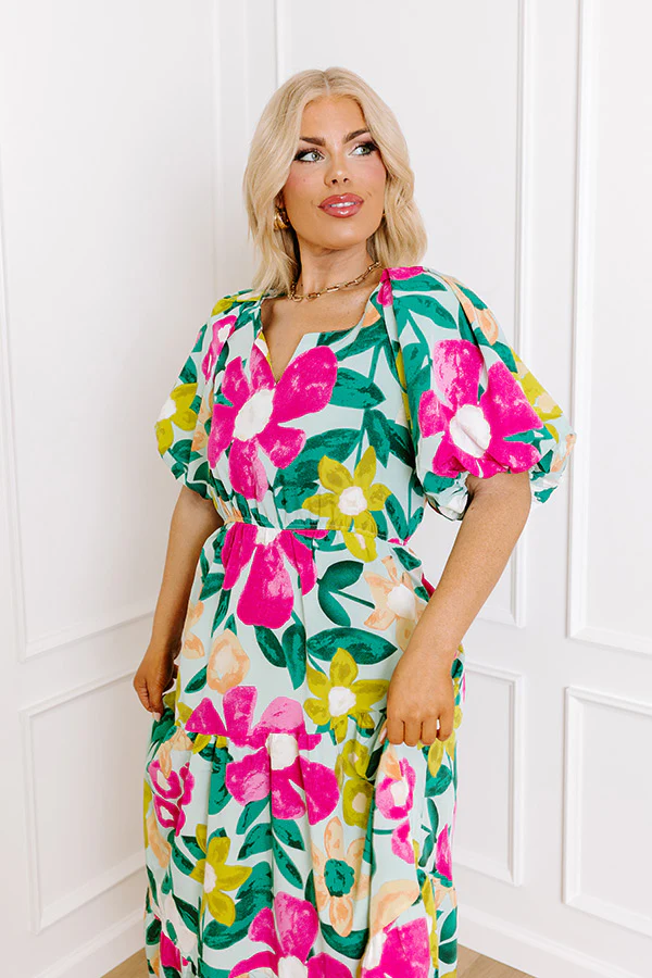 Porch Swing At Sunset Floral Midi in Limpet Shell Curves - Image 2