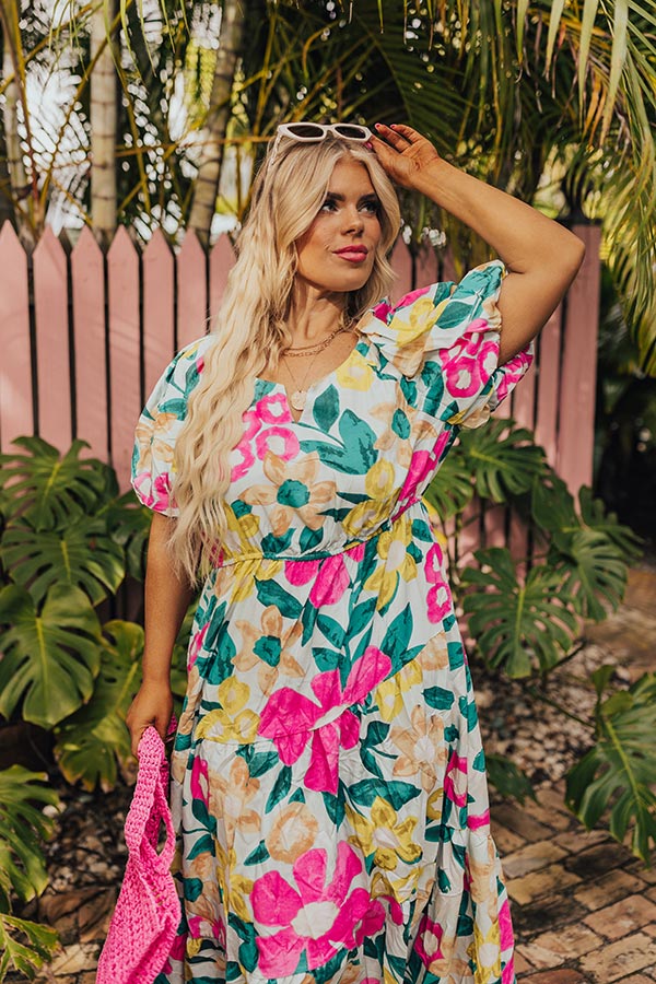 Porch Swing At Sunset Floral Midi in Limpet Shell Curves - Image 7