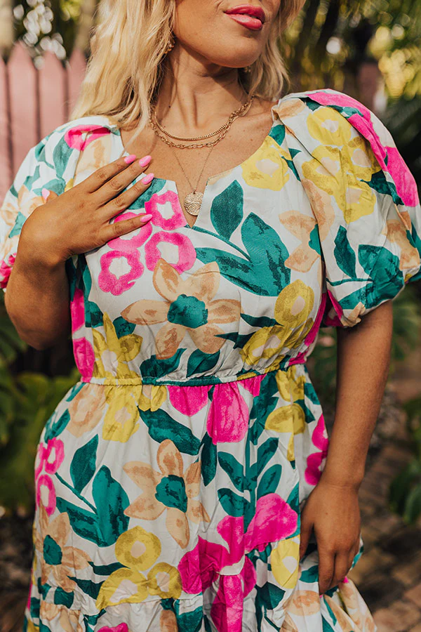 Porch Swing At Sunset Floral Midi in Limpet Shell Curves - Image 8