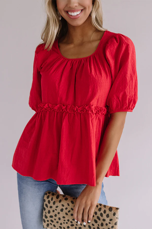 Praise And Prosecco Babydoll Top In Red - Image 2