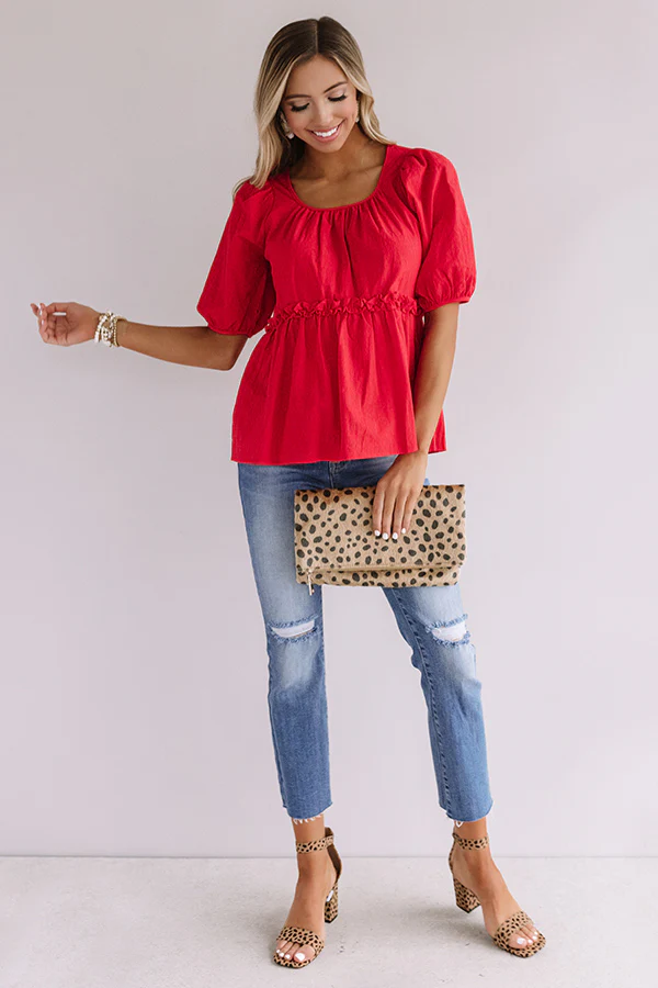 Praise And Prosecco Babydoll Top In Red - Image 4