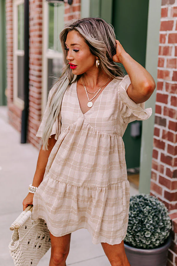 Pretty Presence Babydoll Dress In Iced Latte - Image 2