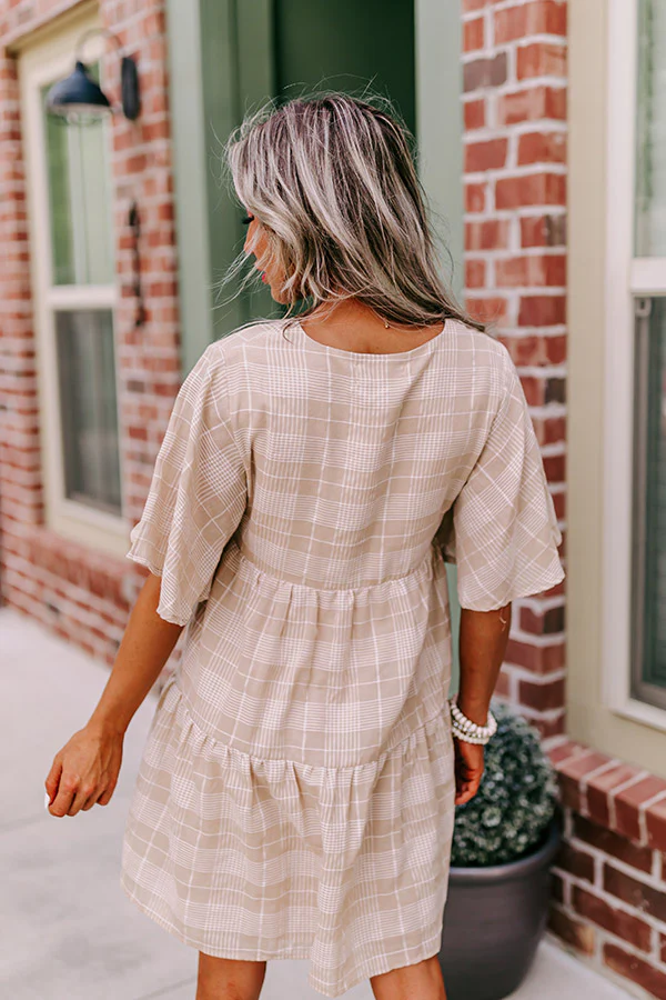 Pretty Presence Babydoll Dress In Iced Latte - Image 3