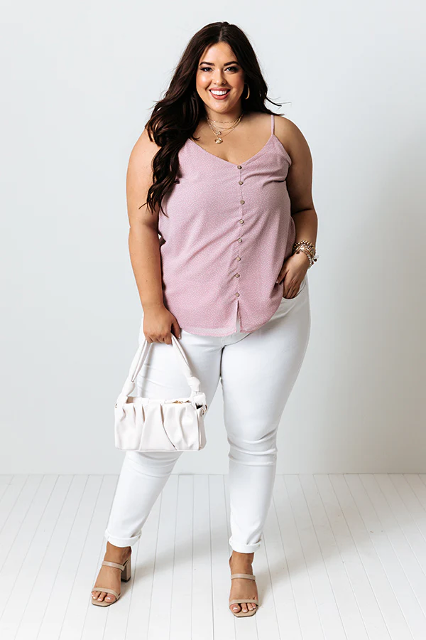 Private Jet Date Polka Dot Tank in Dusty Purple Curves - Image 5