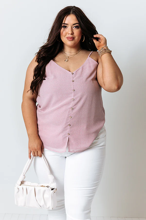 Private Jet Date Polka Dot Tank in Dusty Purple Curves - Image 6