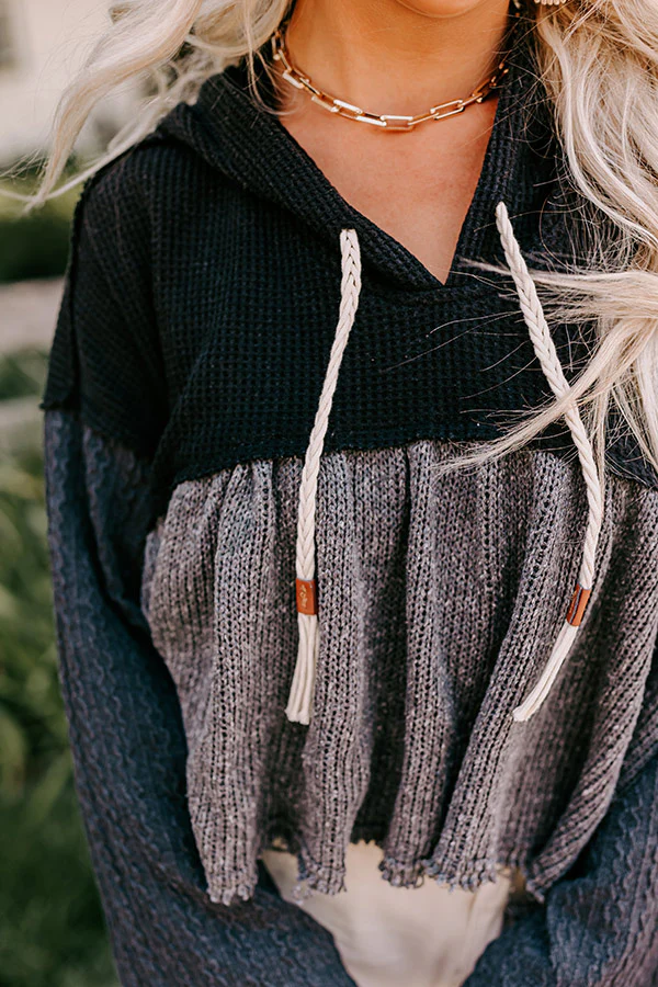 Pumpkin Spice Feels Knit Sweater in Black - Image 3