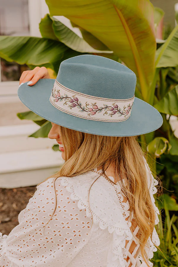 Pure Delight Wool Fedora in Light Teal - Image 2