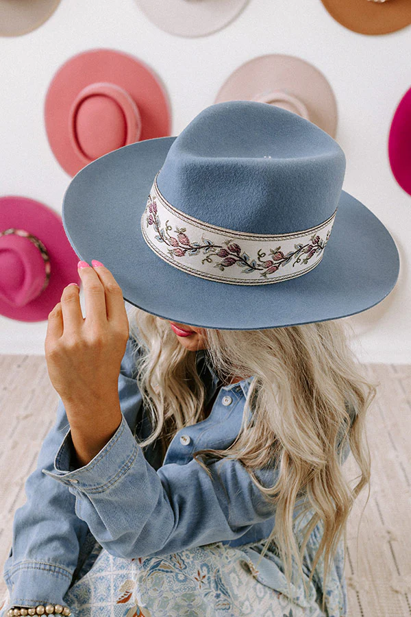 Pure Delight Wool Fedora in Light Teal - Image 4
