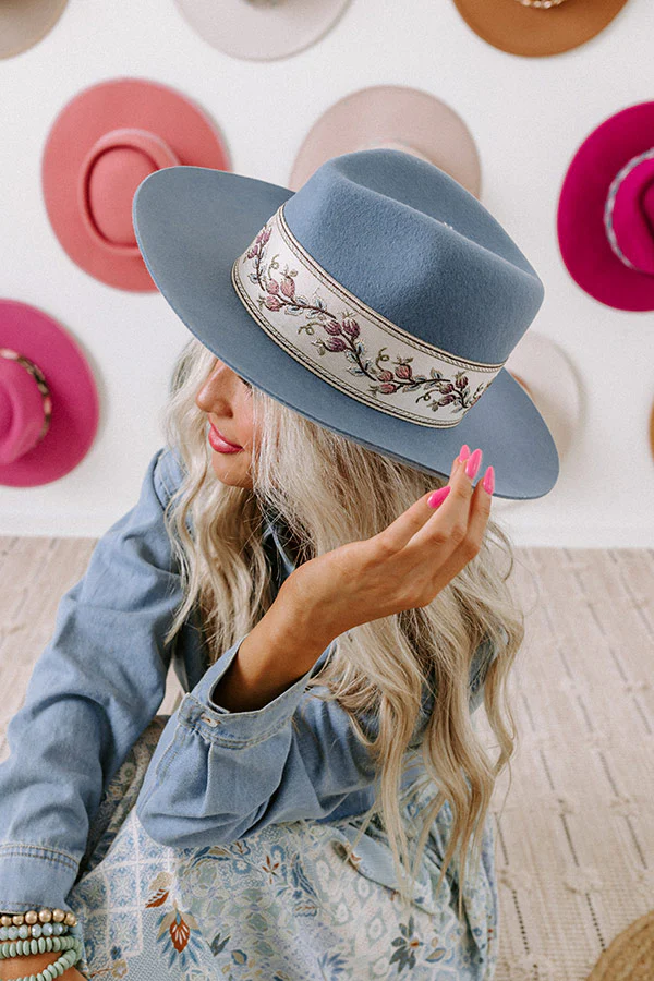 Pure Delight Wool Fedora in Light Teal - Image 5
