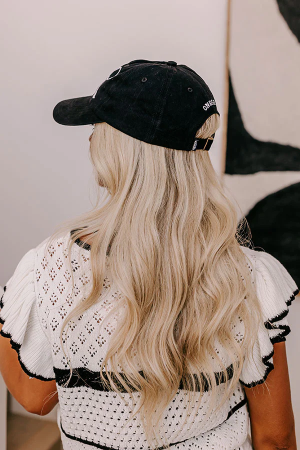 Put A Bow On It Embroidered Baseball Cap in Black - Image 2