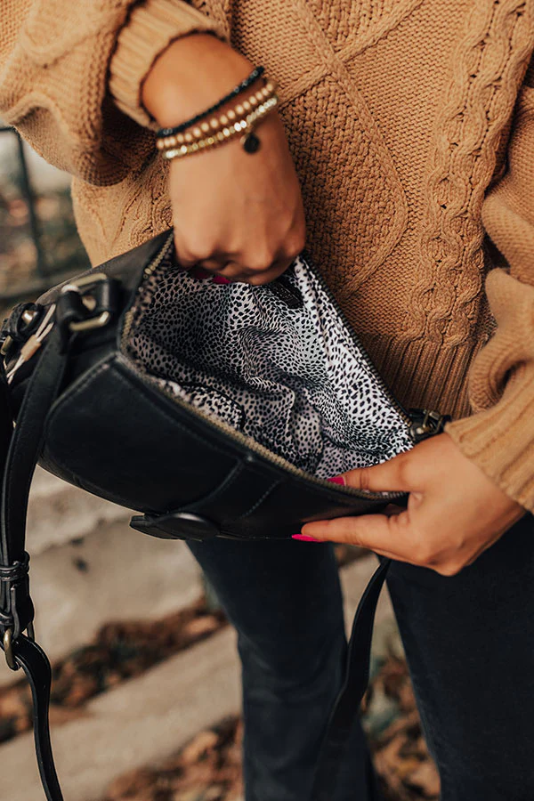 Put You First Faux Leather Crossbody In Black - Image 2