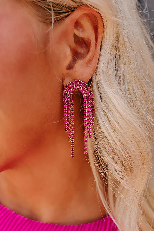 Really Radiant Earrings in Fuchsia - Image 5