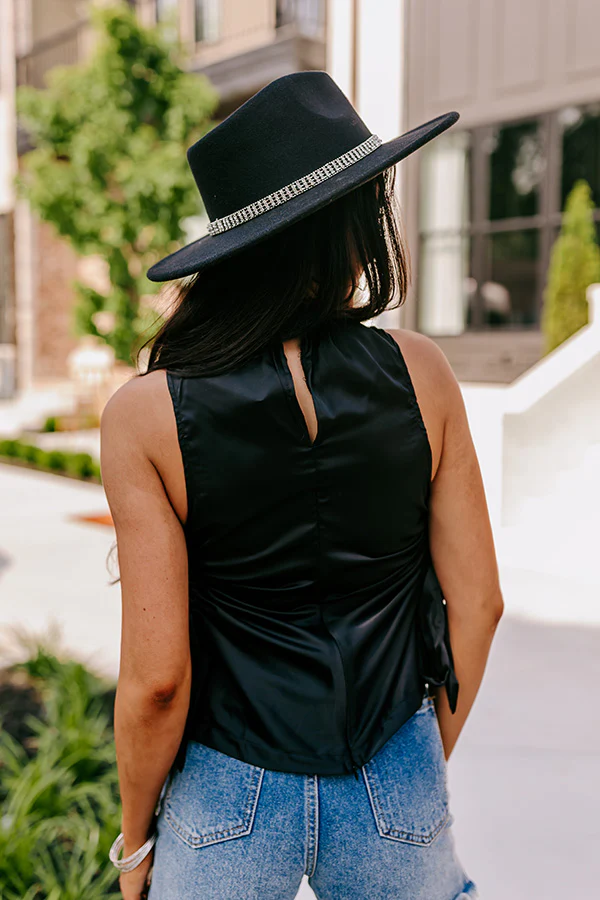 Renegade Ruched Satin Top In Black - Image 11