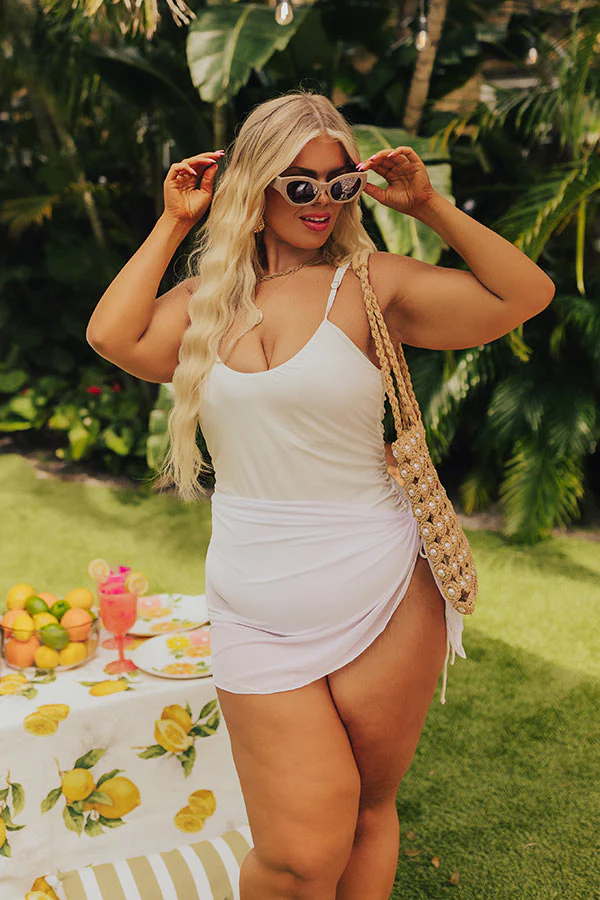 Ride The Tide One Piece Swimsuit in White Curves - Image 4
