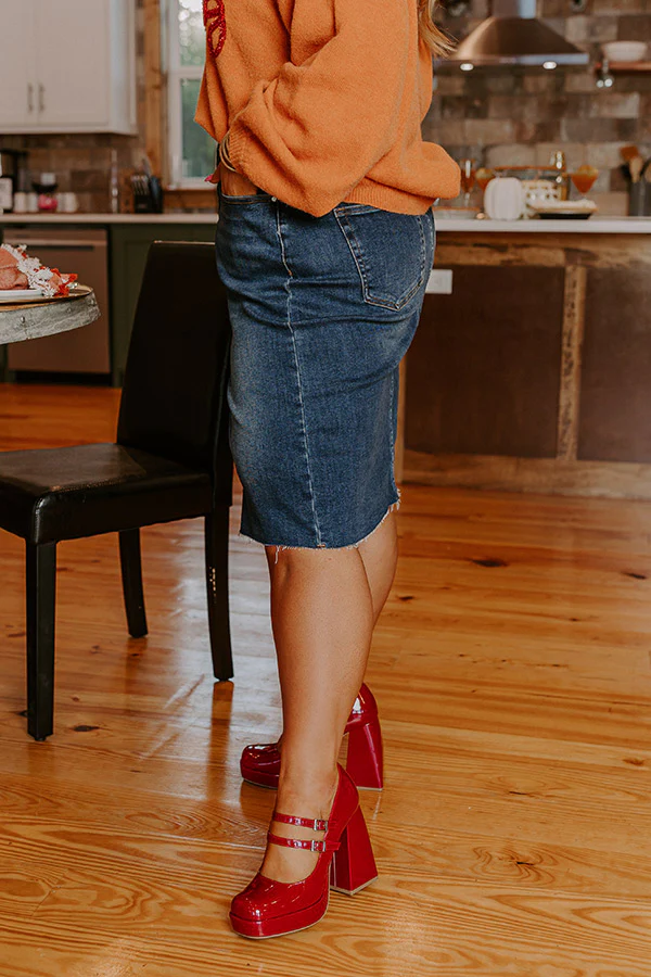 Risen The Grace Denim Skirt in Dark Wash Curves - Image 6